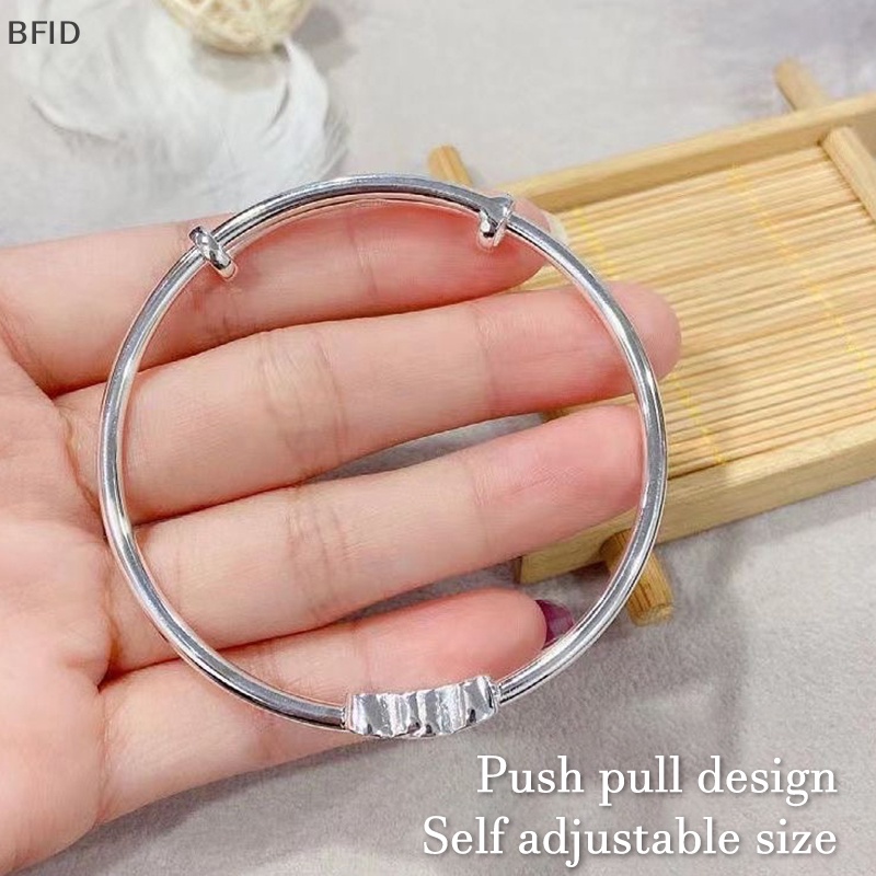 [BFID] Fashion Ganda Hati Adjustable Bangle Fashion Warna Perak Kepribadian Sederhana Gelang Untuk Wanita Gadis Persahabatan Perhiasan Hadiah [ID]