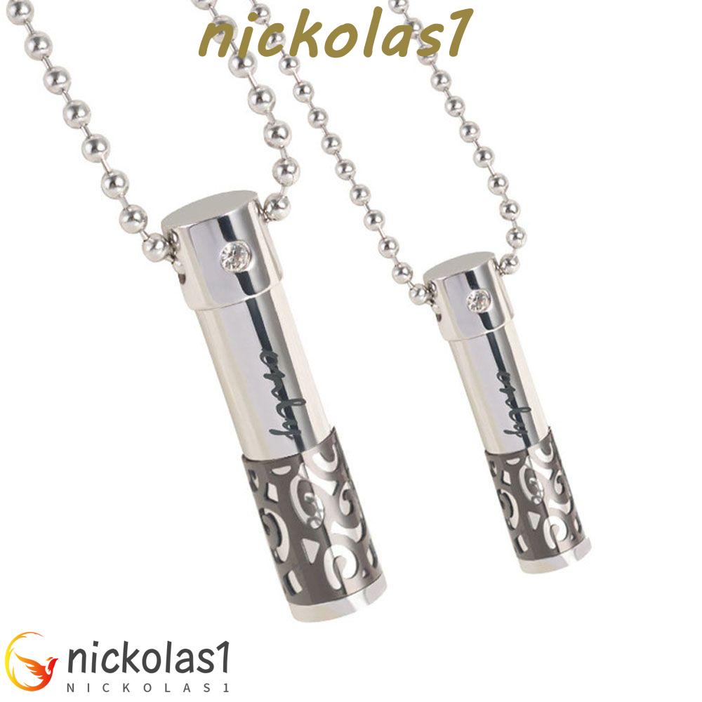 Nickolas1 Pill Ash Holder Kalung Kotak Parfum Stainless Steel Stylish