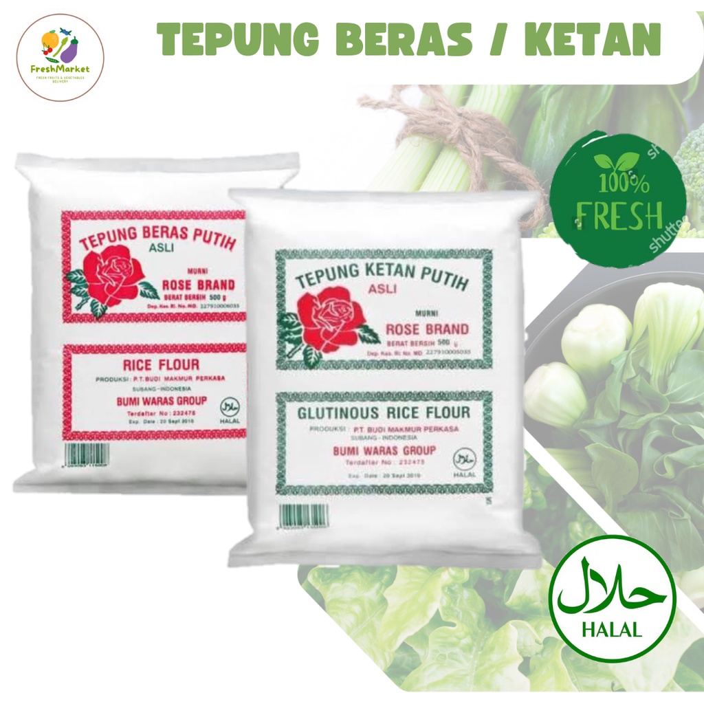 

Tepung Beras / Ketan Rose Brand 500 Gram Freshmarketlampung