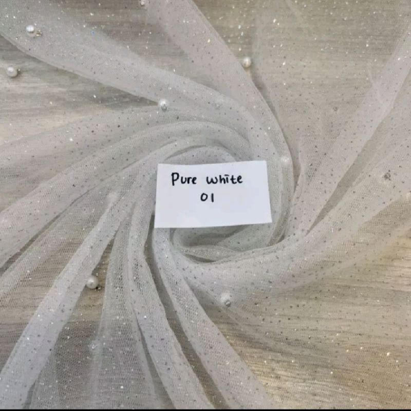 Tille Mutiara Glitter/Tulle Soft Pearl/Tulle Halus Polos glitter/Tulle Polos Premium