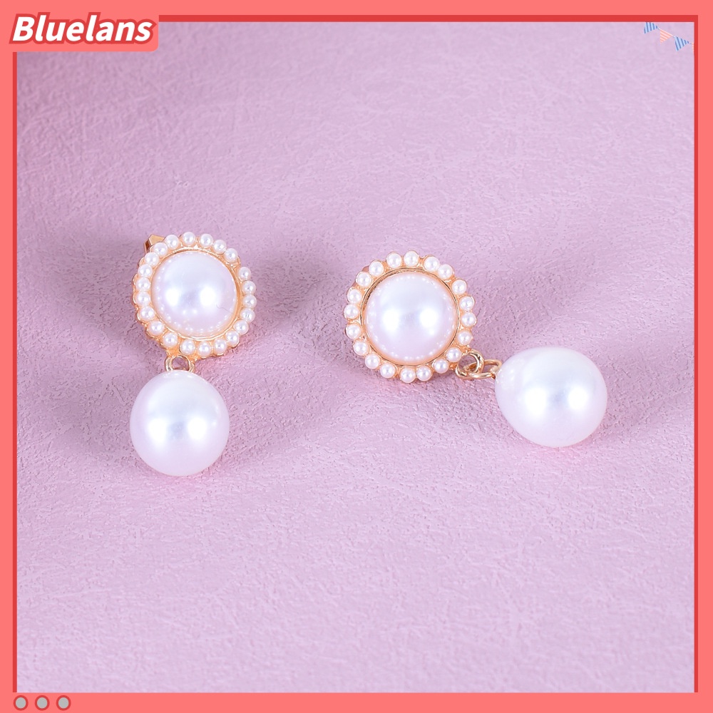 [BLS] Perak Jarum stud Anting Istana retro Sastra Perancis Tetesan Air Tekstur Mutiara Anting Anting earrings