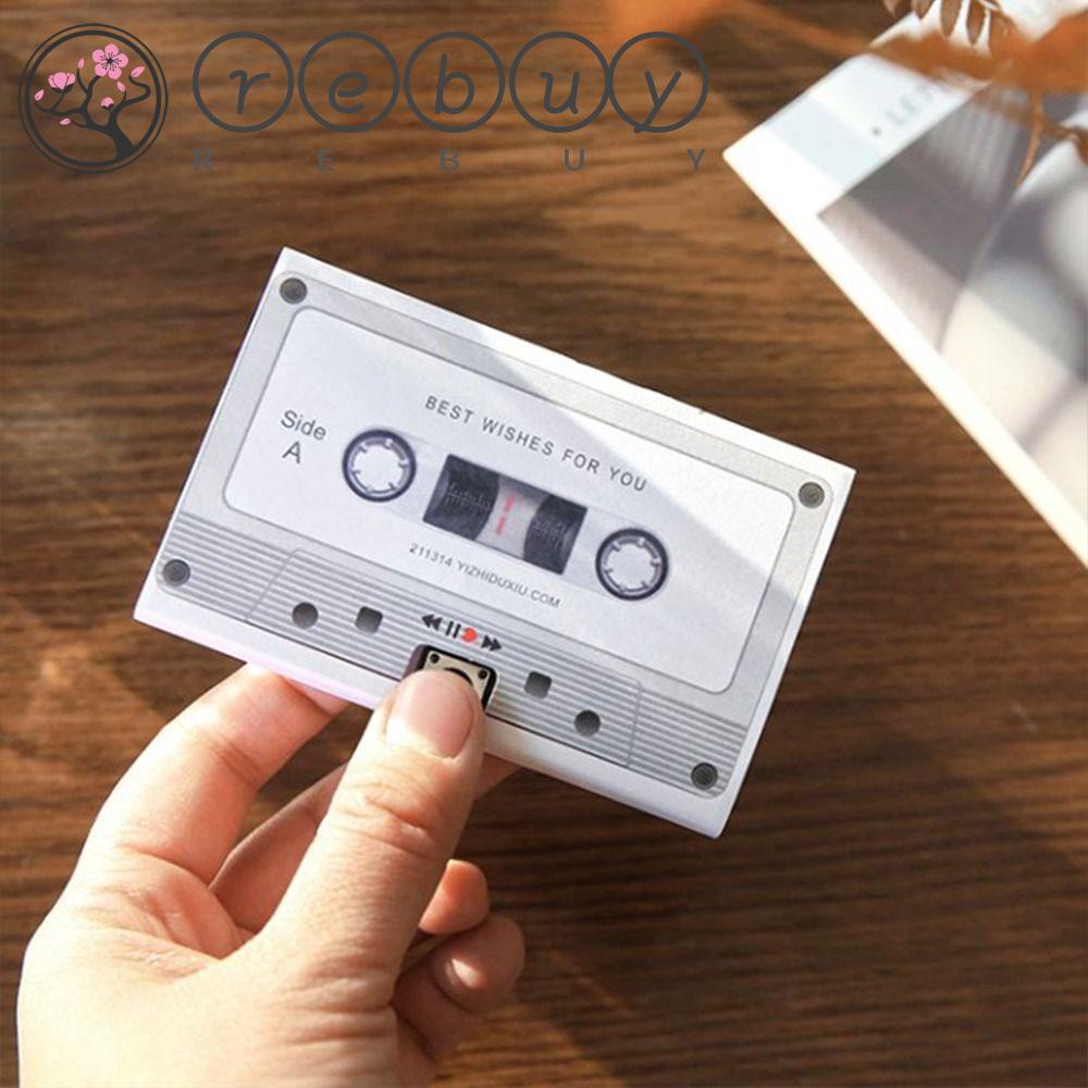 Rebuy DIY Audio Card New Trendy Recordable Hadiah Ulang Tahun Rekam Suaramu Festival Newyear Rekaman Kartu Ucapan Kaset Tape Cards