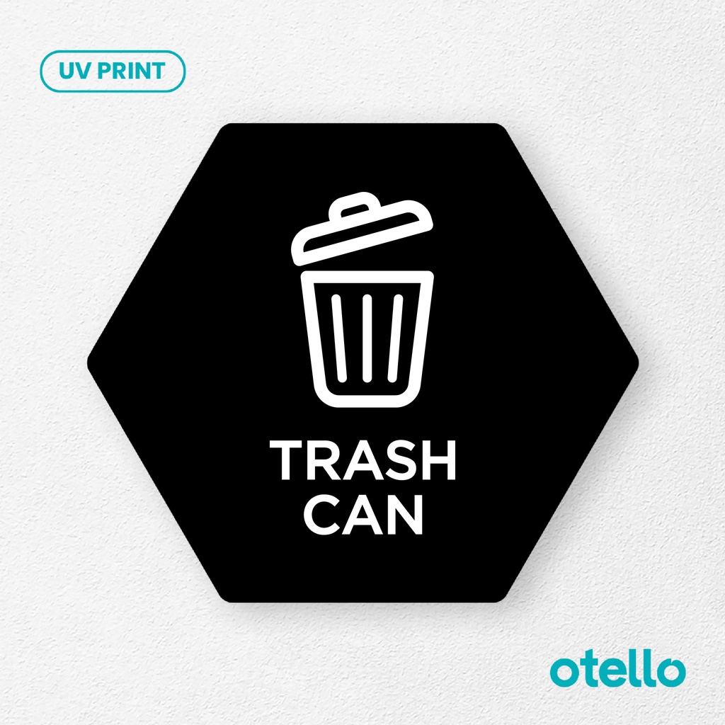 Trash Can Signage Board Akrilik Tempel Dinding Papan Acrylic Sign Board Signage Tempel Dinding Tulisan Label Tanda Petunjuk Rambu Aklirik UV Print