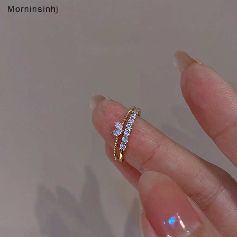 Mornin Mode Baru Jantung Berlian Imitasi Cincin Adjustable Lucu Rings Untuk Wanita Pernikahan Pertunangan Perempuan Perhiasan Cincin Hadiah id