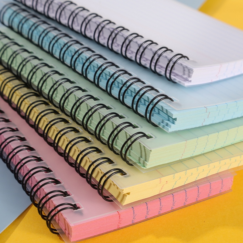 50lembar Coil Sobek Notebook Alat Tulis Siswa/Pocket Spiral Memo Notepad/Alat Kantor Portable Candy Color Notebooks