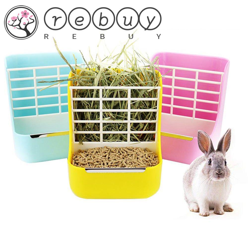 REBUY Rebuy Rabbit Hay Feeder 2in1 Chinchilla Untuk Rumput Rak Makan Hewan Peliharaan Wadah Makanan Aksesoris Kandang Mangkuk Makan Kelinci