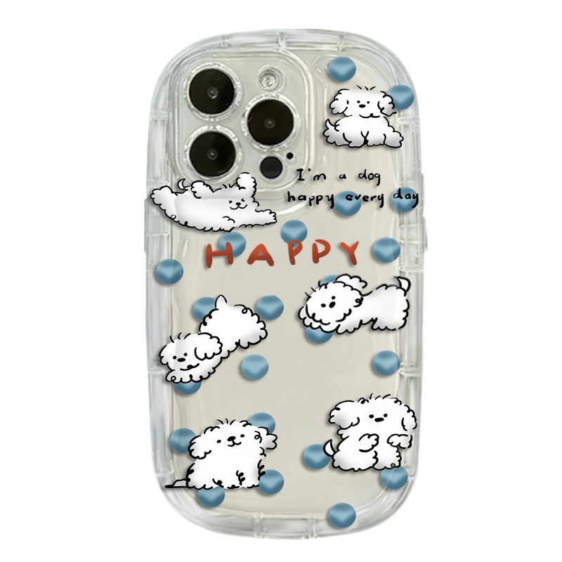 IPHONE Casing Ponsel Tahan Guncangan Anjing Lucu Kompatibel Untuk Iphone14 13 11 Pro Max12 8 7 Plus XS XR X Soft Casing Transparan TPU Silikon Bening Cover Pelindung