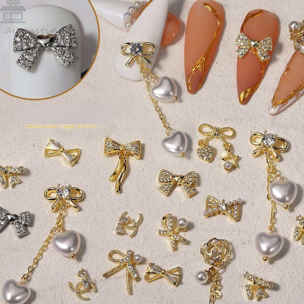 AUGUSTINA Augustina Nail Charms Mewah Super Flash Bunga Hiasan Kuku Manikur Aksesoris DIY Bahan Kuku 3D Dekorasi Kuku