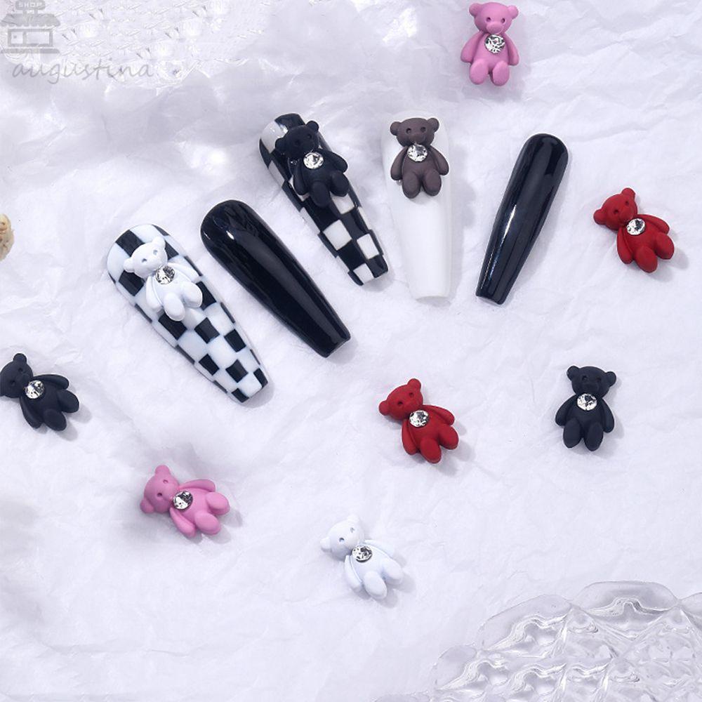 AUGUSTINA Agustinina Perhiasan Kuku Kartun Lucu Fashion Gaya Jepang Manicure Resin Cartoon Nail Jewelry