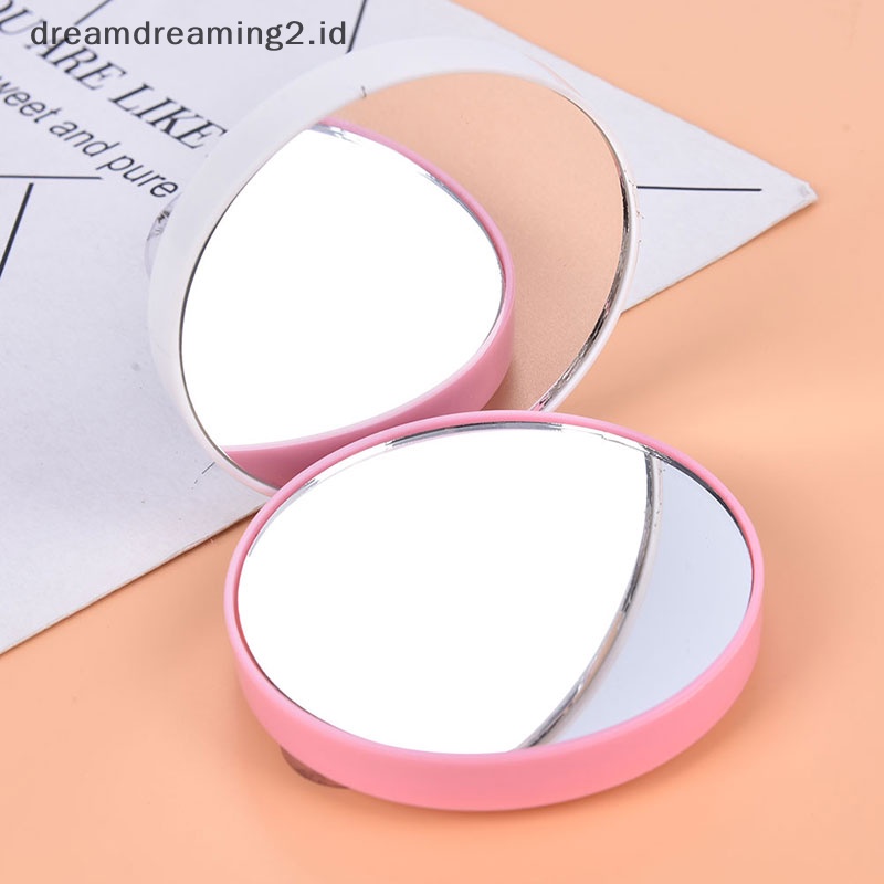 (drea) Cermin Bulat Kosmetik Pembesar Makeup Portable 5X 10X Dengan Dua Suction Cup //