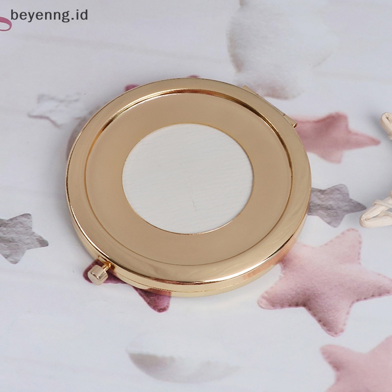 Beyen Vintage alloy compact pocket mirror folded makeup Kosmetik Cermin Pembesar ID