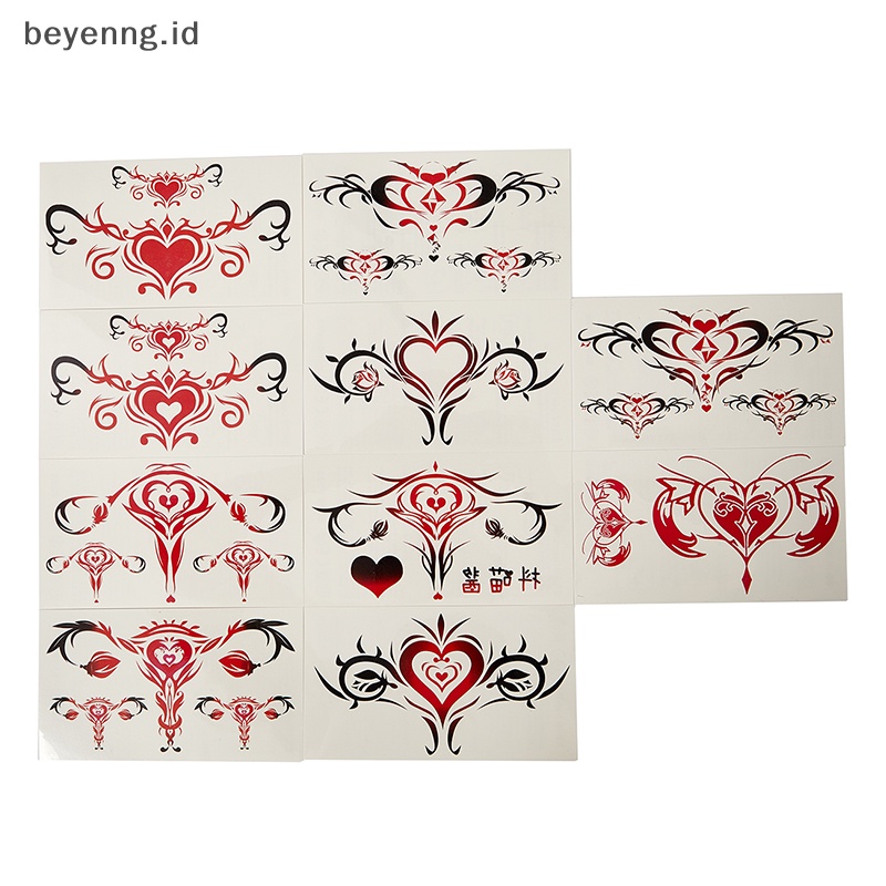 Beyen 10/20pcs Tato Sex Tato Temporer Tahan Air Rahim Tato Palsu Stiker ID