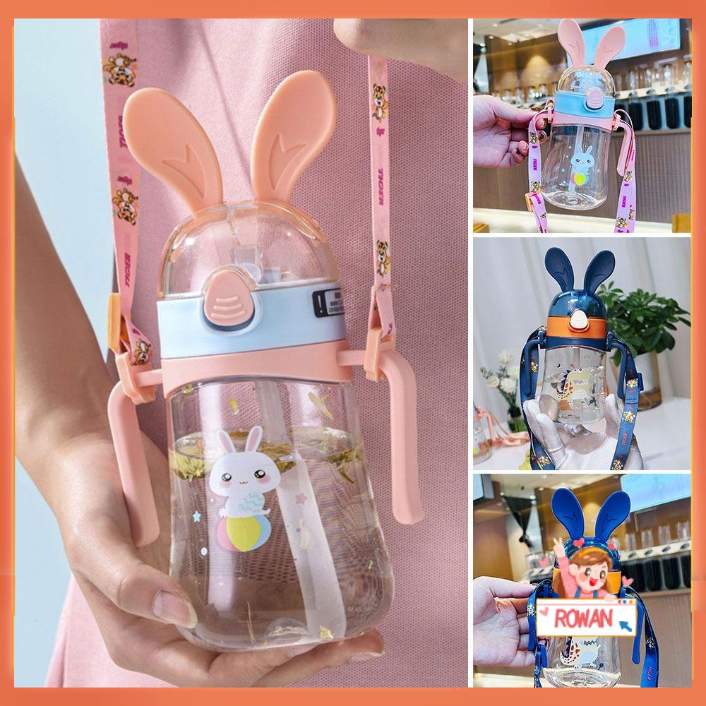 R-FLOWER 300ml /400ML Botol Air Minum Portable Travel Dengan Sedotan Bounce Sedotan Kartun Perlengkapan Minum
