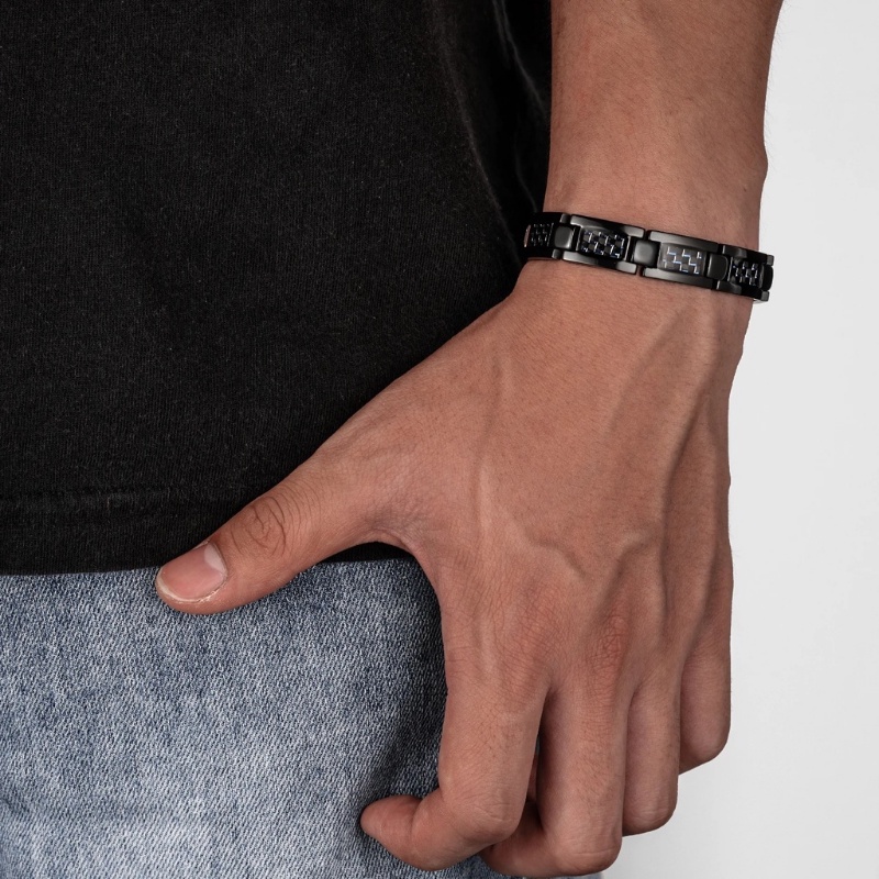 [Fitur] Trendy Hematite Stone Bangle/Gelang Detox Drainase Getah Bening/Gelang Terapi Perawatan Kesehatan Pria/Arthritis Pain Relief Bangle/Wanita Penurunan Berat Badan Slimming Charm Bangle