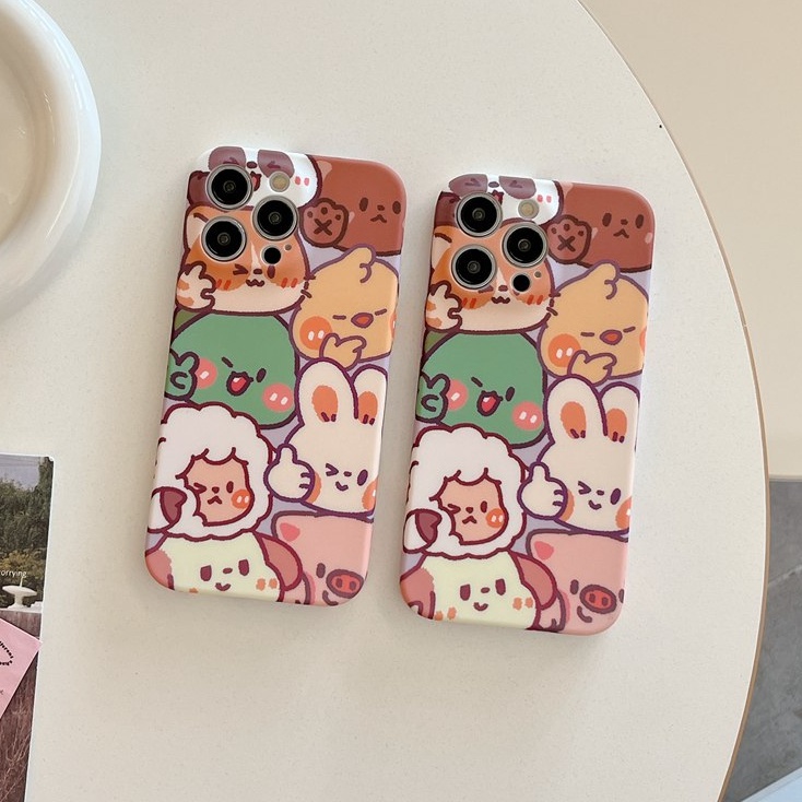 Brown Sheep Cartoon Soft TPU Case iP iPhone 6 6S 7 8 14 + Plus SE 2020 2022 X XR XS Max 11 12 13 Pro Max FTD Casing Apple