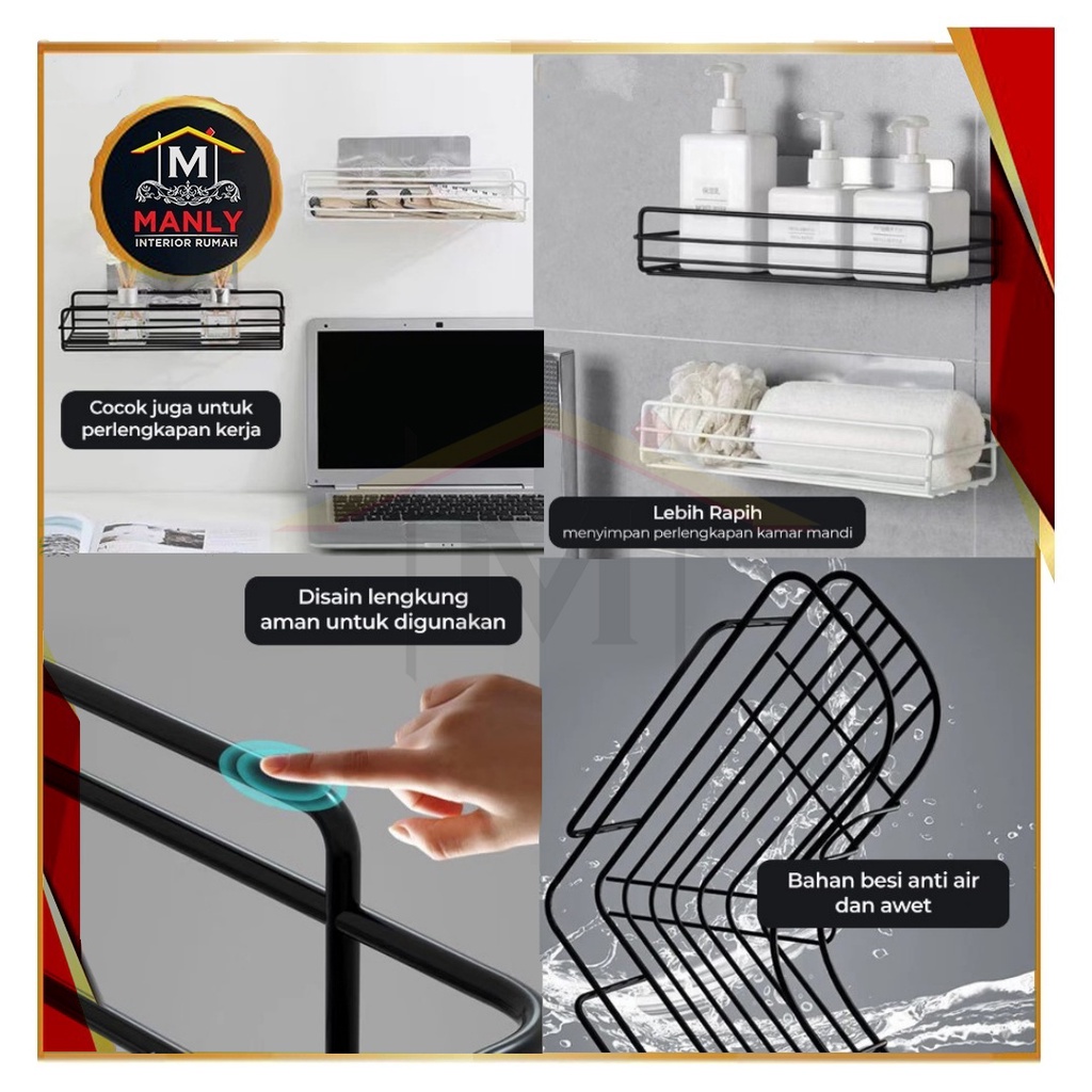 Rak Sudut Kamar Mandi/Tempat Sabun / Rak Dapur Besi Gantung Keranjang Sudut Kamar Mandi