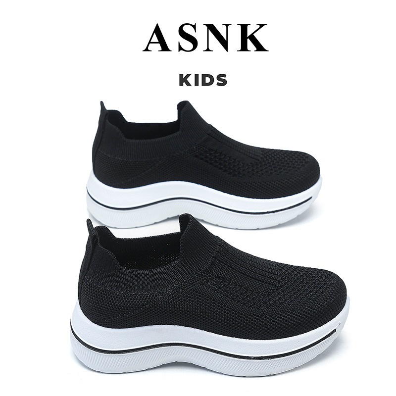 [GROSIR][COD] SEVEN_DAY SEPATU SLIP ON ANAK CEWEK COWOK USIA 2-8 THN WM2329 HITAM