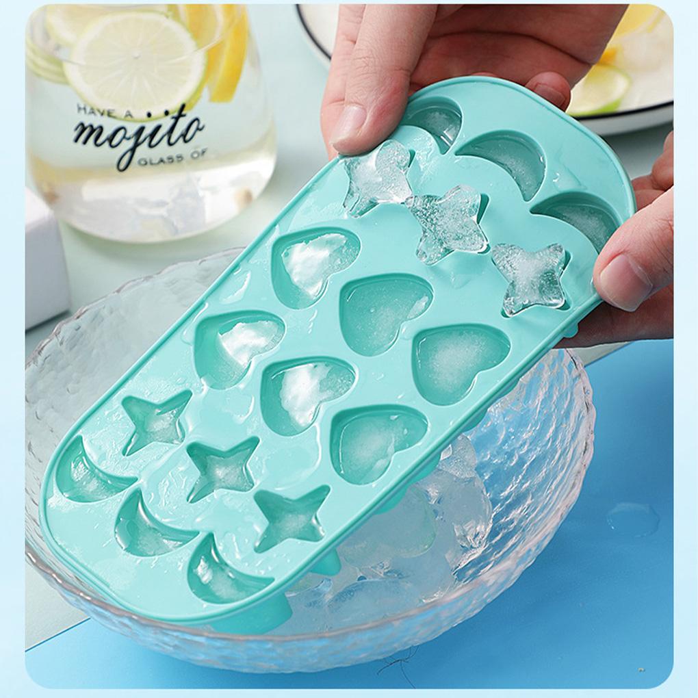 Ice Cube Tray Freezer Silikon Dapur Jelly Cetakan Pembekuan Hati Bintang Bulan Icing Food Mold Washable Maker Untuk Rumah Tangga