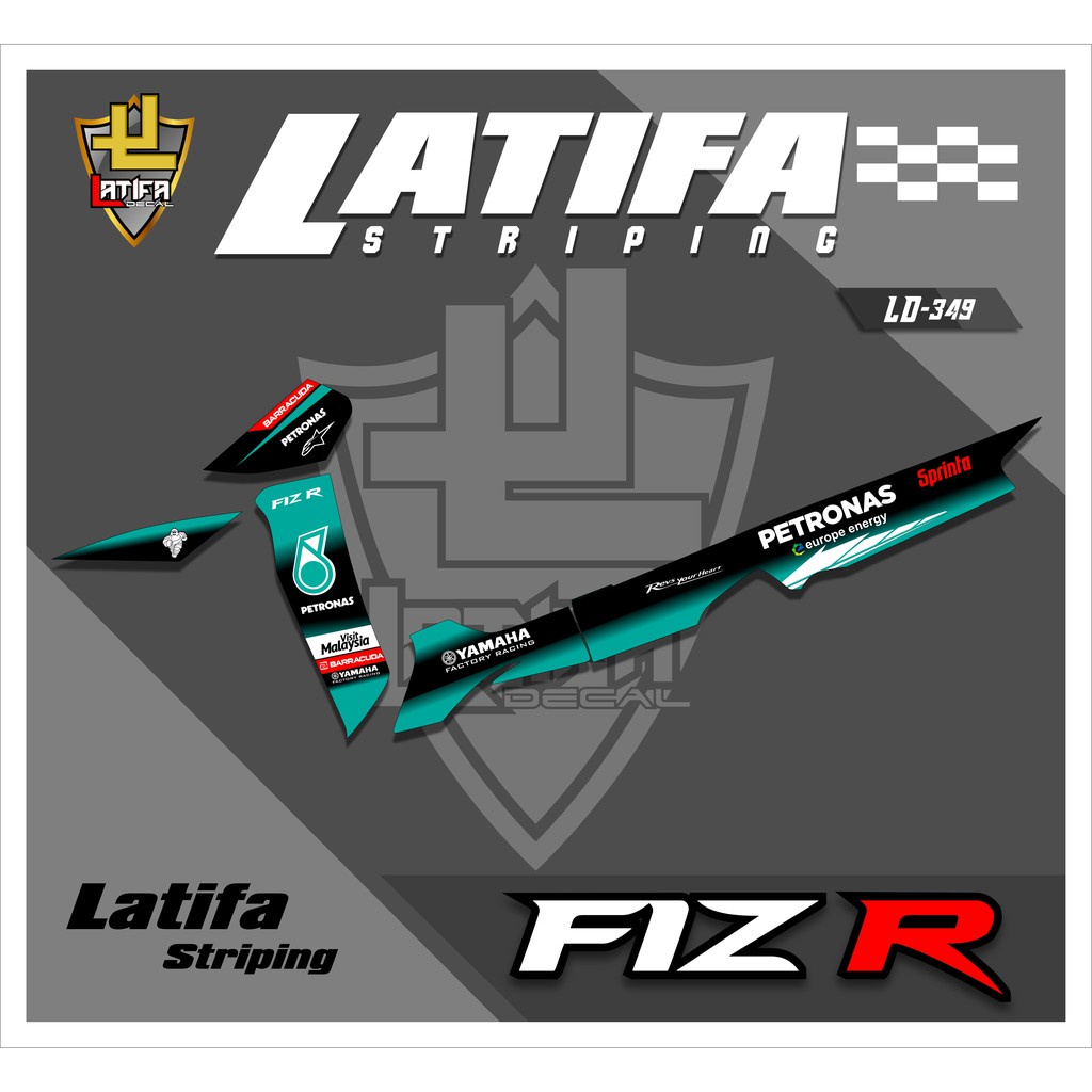 L00406 Striping YAmaha FIZ R / Sticker Striping PEtronas Yamaha FIZ R Desain PETRONAS