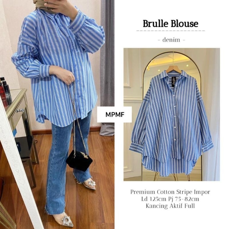 BRULLE BLOUSE ORI MPMF | Ld125 Premium Cotton Stripe Impor