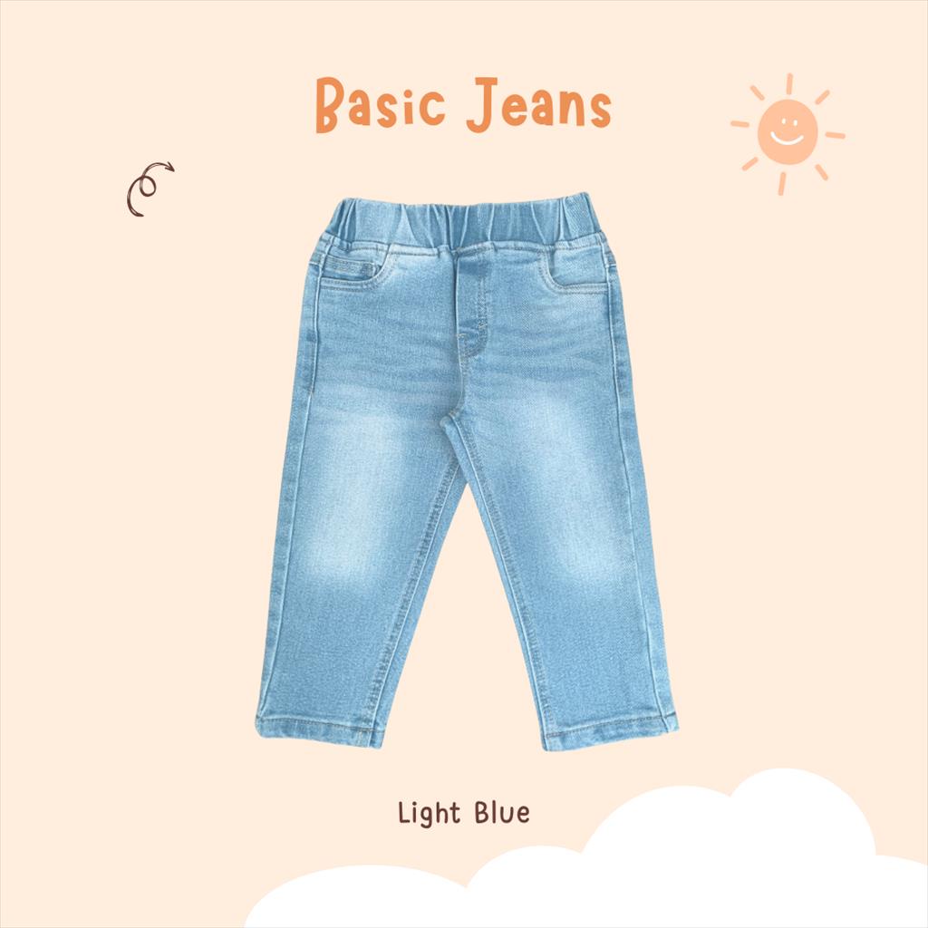 Yobebee Celana Jeans Panjang Anak Unisex Usia 2 4 6 8 10 12 Tahun Bawahan Kids Pants Denim Karet Remaja Tanggung Straight Model Casual Tren Anak Laki Laki Perempuan Cewek Cowok