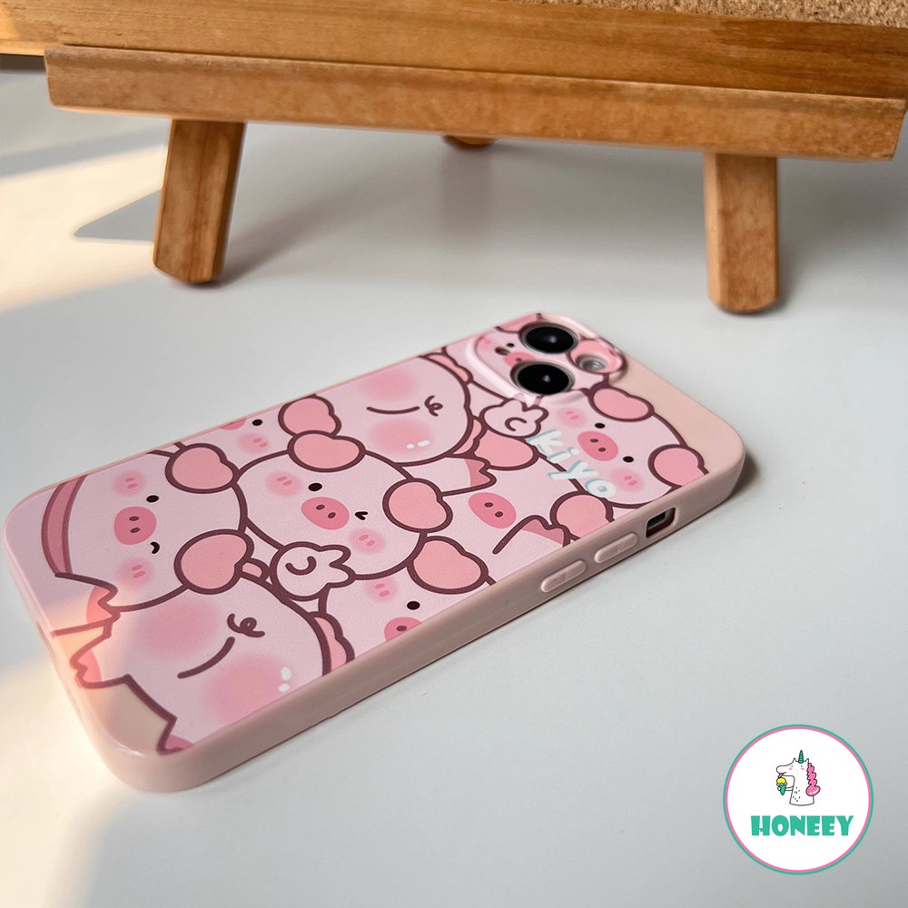 Ins Lucu Pink Piggy Phone Case Kompatibel Untuk iPhone 14 Pro Max12 13 Pro Case iPhone 11 Pro Max Lembut TPU Shockproof Back Cover