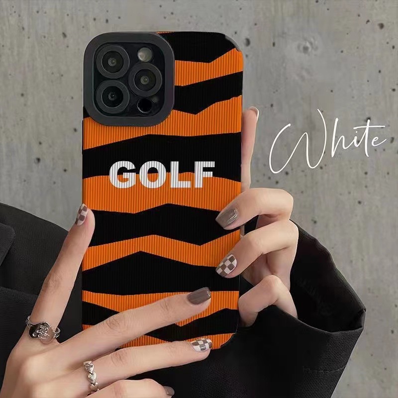 Leather tiger stripe golf Soft Case for Samsung A21S A12 A50S A30S A20 A30 A32 A22S A52S A72 A10S A33 A53 A73 A13 A04S A23 A51 A71 A31 White Phone Case Women Girl