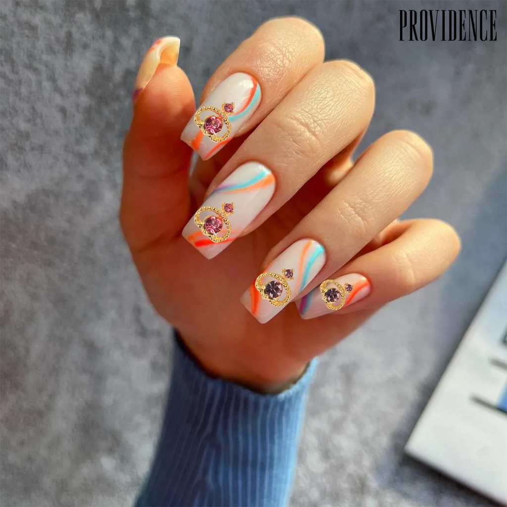Providence 10 Pcs 3D Kuku Mengkilap Berlian Imitasi Multicolor Kristal Imitasi Alloy Planet Kuku Pesona Perhiasan Aksesoris Ponsel Case Ornamen DIY Nail Art Dekorasi