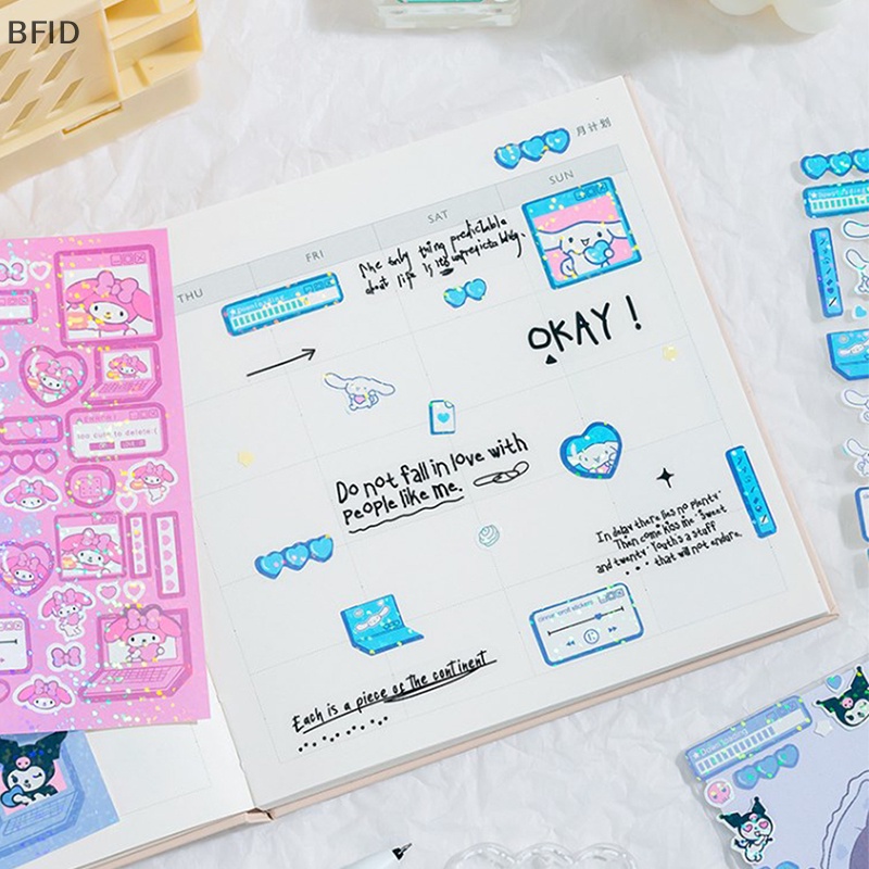 [BFID] Sanrio Sticker Cinnamoroll Kuromi My Melody Hello Kitty Pachacco Pompompurin Dekorasi Stiker Planner Diary Jepang [ID]