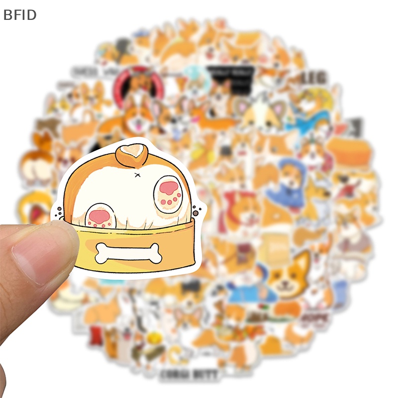 [BFID] 50 /100 Pcs Lucu Corgi Kawaii Hewan Stiker Ponsel Bagasi Skateboard Laptop Gitar Kartun Grafiti Tahan Air Stiker Stiker [ID]