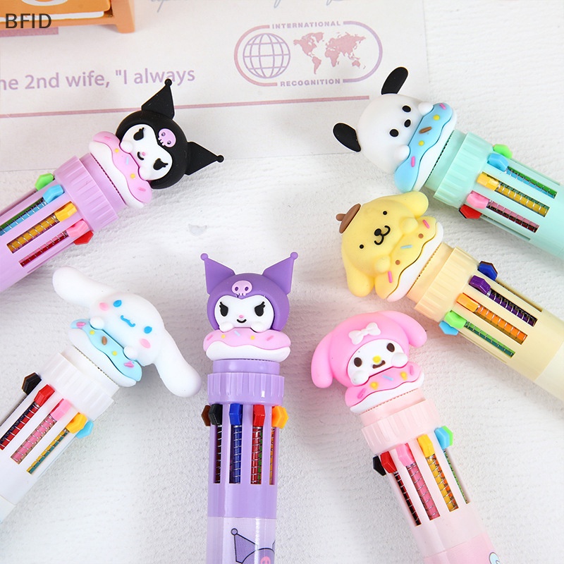 [BFID] Bolpoin Kartun Kuromi Hello Kitty Cinnamoroll 10warna Alat Tulis Siswa Sekolah Serut Wrirte Mark Pen [ID]