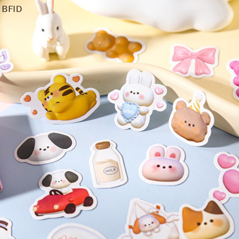 [BFID] 50pcs Kawaii Marshmallow Animal Stiker Hias Bahan Scrapbooking Label Diary Stationery Album Phone Journal Planner [ID]