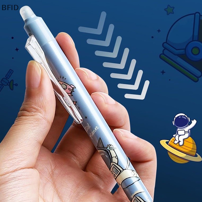 [BFID] Set Pulpen Gel Kartun Astronot Kartun Lucu Anime Dengan Refill Tinta 0.5mm Hitam Biru Kawaii Stationery Anak Perlengkapan Sekolah [ID]