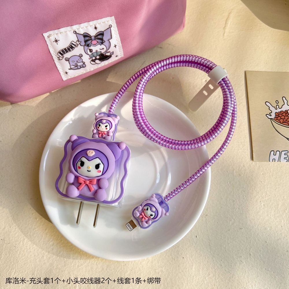 4pc /set Kabel Chargers Case Pelindung Sanrio Case Pelindung Cocok Untuk Apple 20w Charger Pelindung Cases