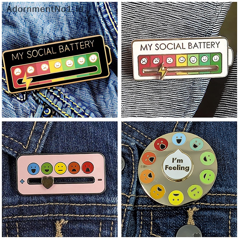 [AdornmentNo1] My Social Brooch lucu Enamel Pin kreatif kerah Pin bros artistik