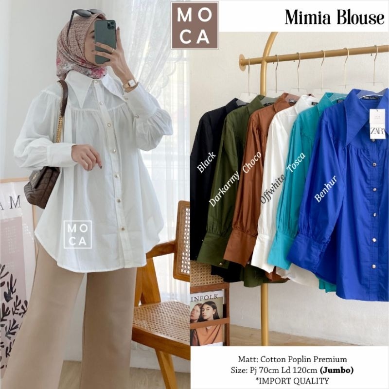 MIMIA BLOUSE ORI MOCA | Ld120 Cotton Poplin Premium