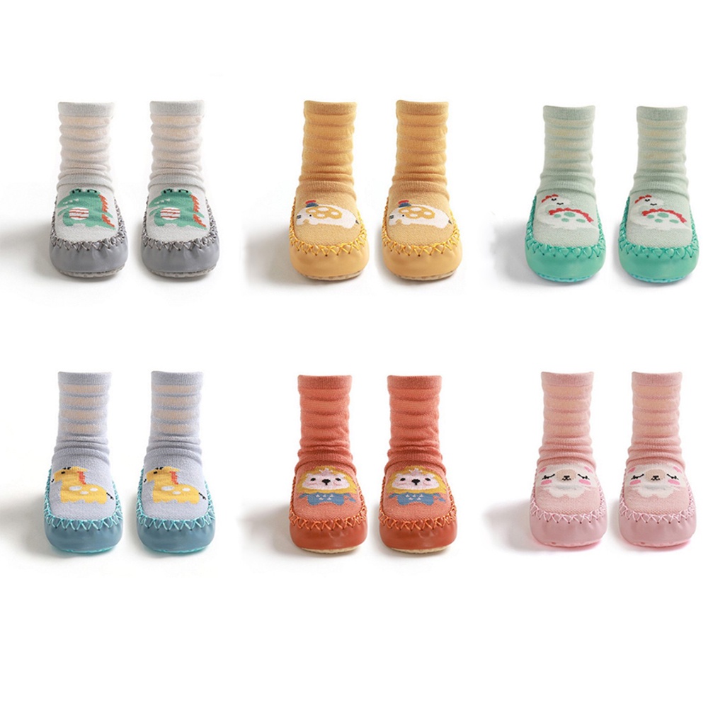 ☛TK☚  Prewalker Bayi Motif Binatang Bahan Katun Baby Socks Shoes Sepatu Bayi Kaos Kaki Lantai Dengan Anti Slip KK081