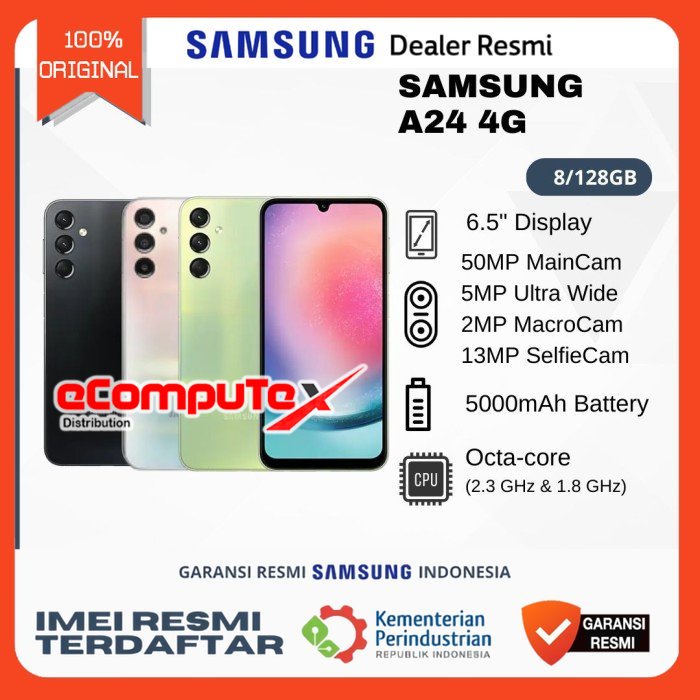 SAMSUNG GALAXY A24 8/128GB NFC 90Hz 3 KAMERA 50MP - GARANSI RESMI SEIN