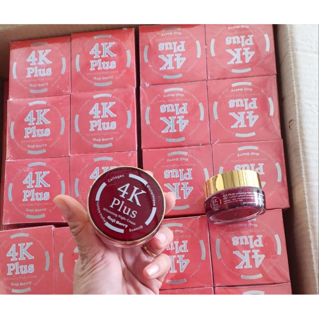 4K Plus whitening night cream with goji berry for acne