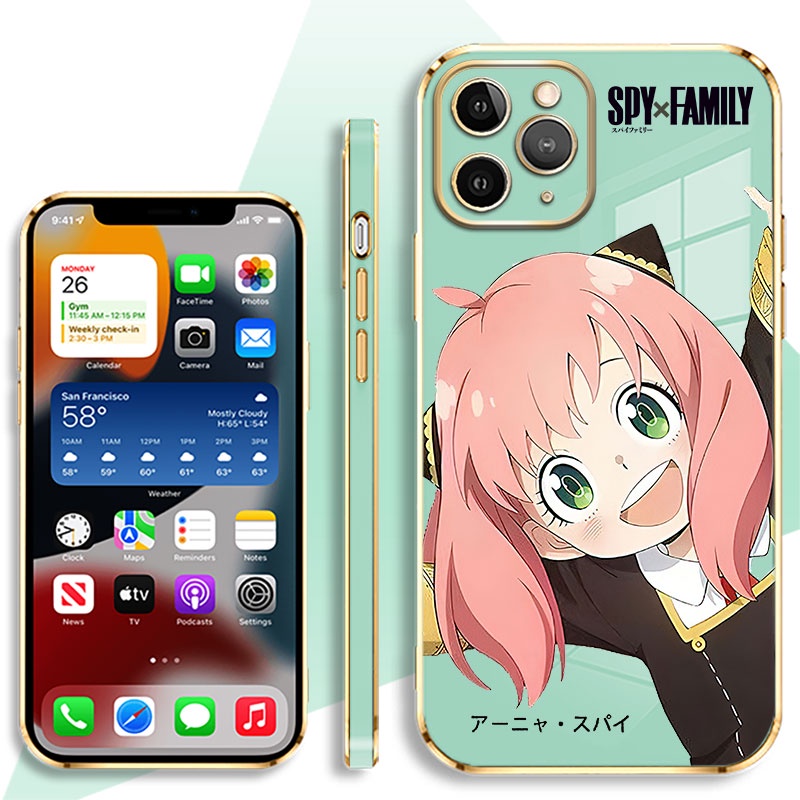 【Free Lanyard】Casing For Infinix Hot 12 Play Note 8 10 Pro 10 Lite 11 12 G88 Smart 4 4C 5 6 Plus Design baru 2023 Anime Cute Cartoon Phone Case SPY×FAMILY Anya Forger Soft TPU Plating Shockproof Back Cover