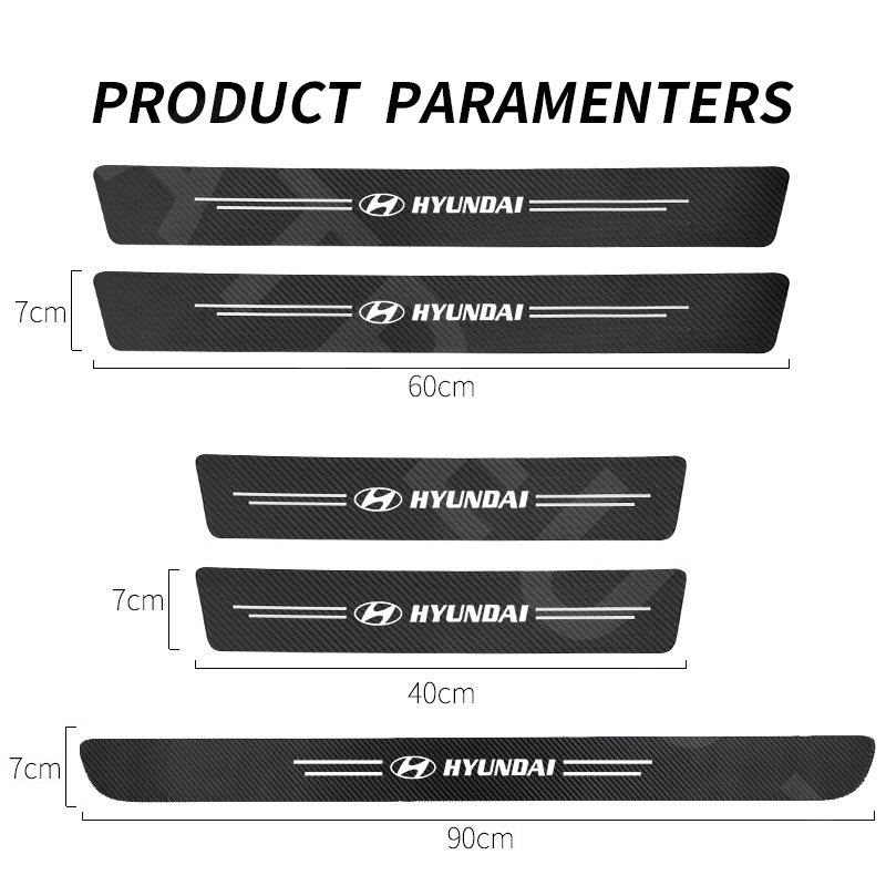 Luminous Stiker Pelindung Pintu Mobil Hyundai Anti Gores Threshold Strips Mobil Stiker Untuk Hyundai Creta Stargazer Grand i10 Kona Tucson Ioniq 5 Palisade Accent H1 San