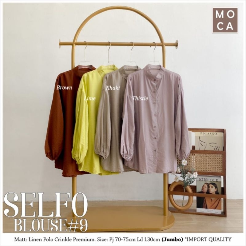 SELFO BLOUSE #9 Jumbo ORI MOCA | Ld130 Linen Polo Crinkle Premium