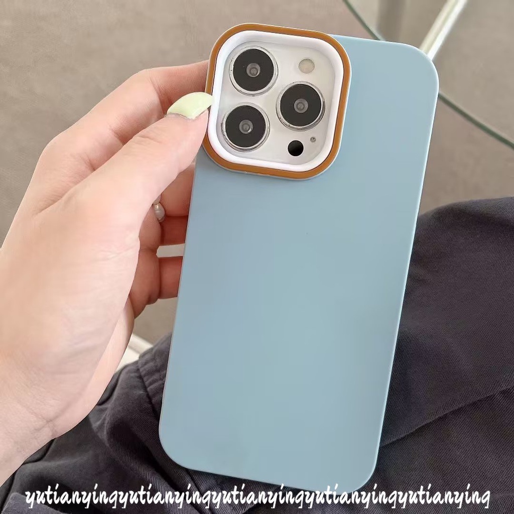 Camera Protective Solid Color Simple Case Compatible for IPhone 7 6S 8 6 Plus 11 14 12 13 Pro Max XR X XS MAX 7Plus 8Plus SE 2020 Luxury Thicken Candy Color Shockproof Cover