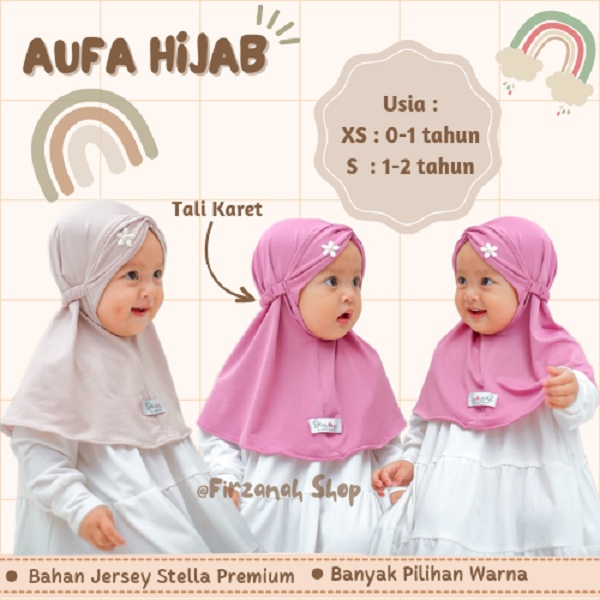 Jilbab Bayi  Lucu AUFA Usia (0-2 th) - Bahan Jersey Premium