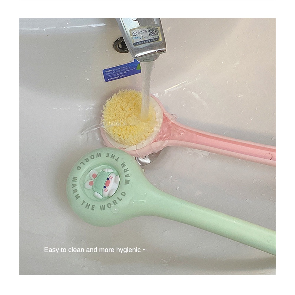 ღ Lucu Pegangan Panjang Sikat Mandi Gosok Bola Mandi Sikat Pijat Rambut Lembut In Angin Gadis Gosok Punggung Sikat Gosok Sikat Handuk Aksesori Kamar Mandi