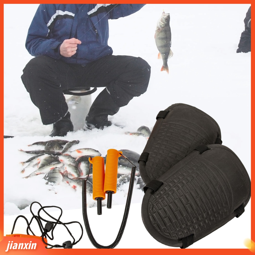 (In Stock) 1set Es Memancing Safety Kit Profesional Perlindungan Lutut Portabel Musim Dingin Memancing Pemecah Es Peluit Lutut Bantalan Untuk Outdoor