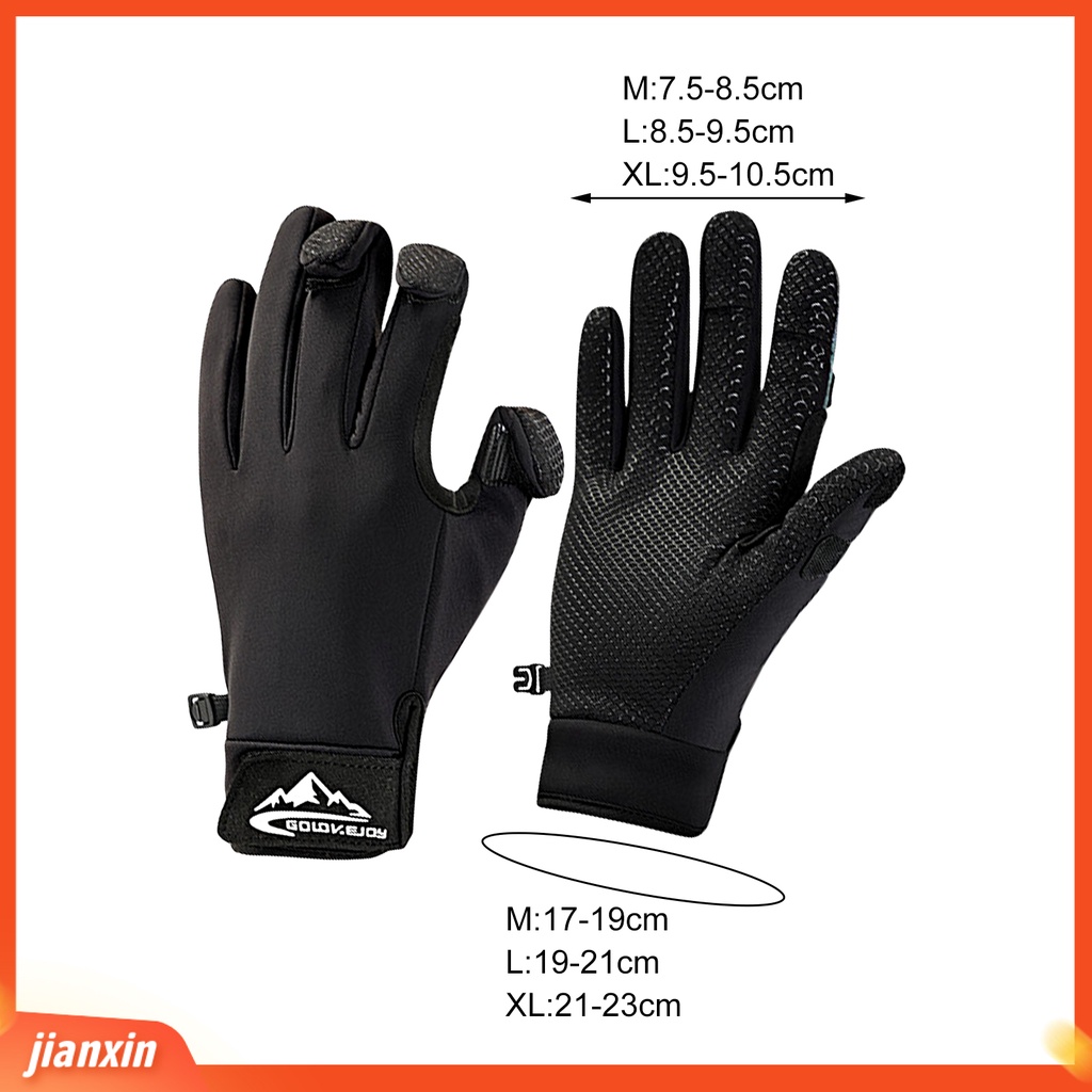 (In Stock) Sarung Tangan Memancing Penuh Jari 3-Fingerless Touchscreen Lapisan Mewah Tahan Aus Tetap Hangat Non-slip Musim Gugur Musim Dingin Pria Wanita Motor Riding Gloves Untuk Outdoor
