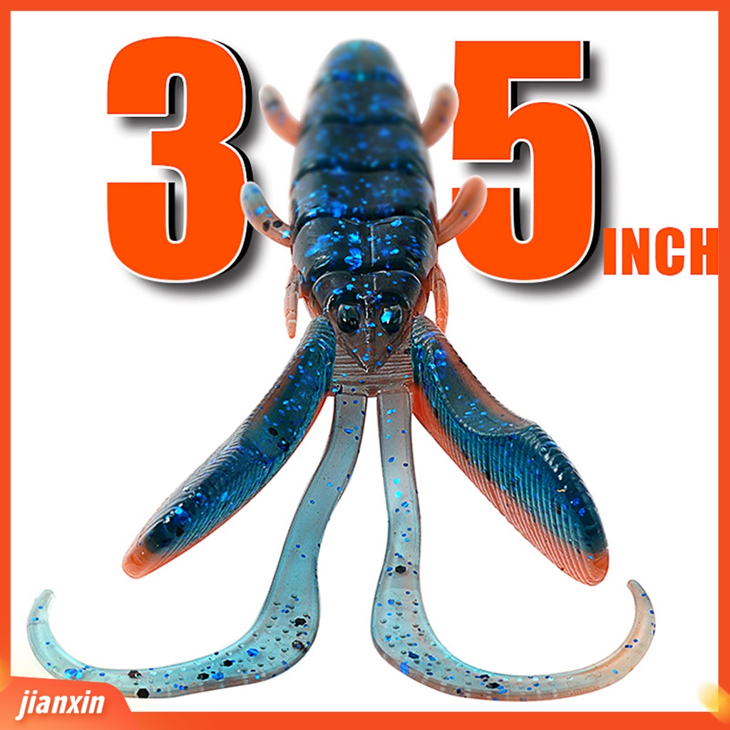 (In Stock) 4Pcs 9cm 10.5g Umpan Pancing Udang Menarik Efek Merayap Realistis Tahan Gigitan Ramah Lingkungan Umpan Lembut Palsu Peralatan Memancing