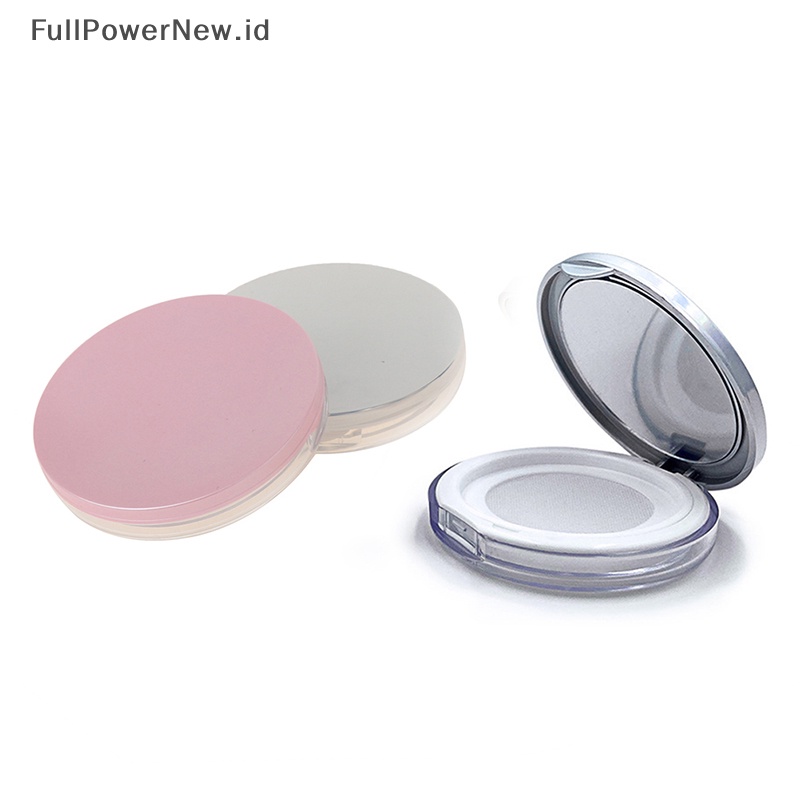Power Portable Alat Ayak Kosmetik Kosong Wadah Toples Longgar Kotak Puff Case Dengan Cermin ID