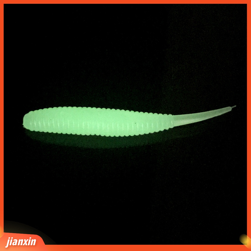(in Stock) 6 Pcs Luminous Glow in The Dark Soft Fishing Lure Umpan Buatan Aksesori Kit